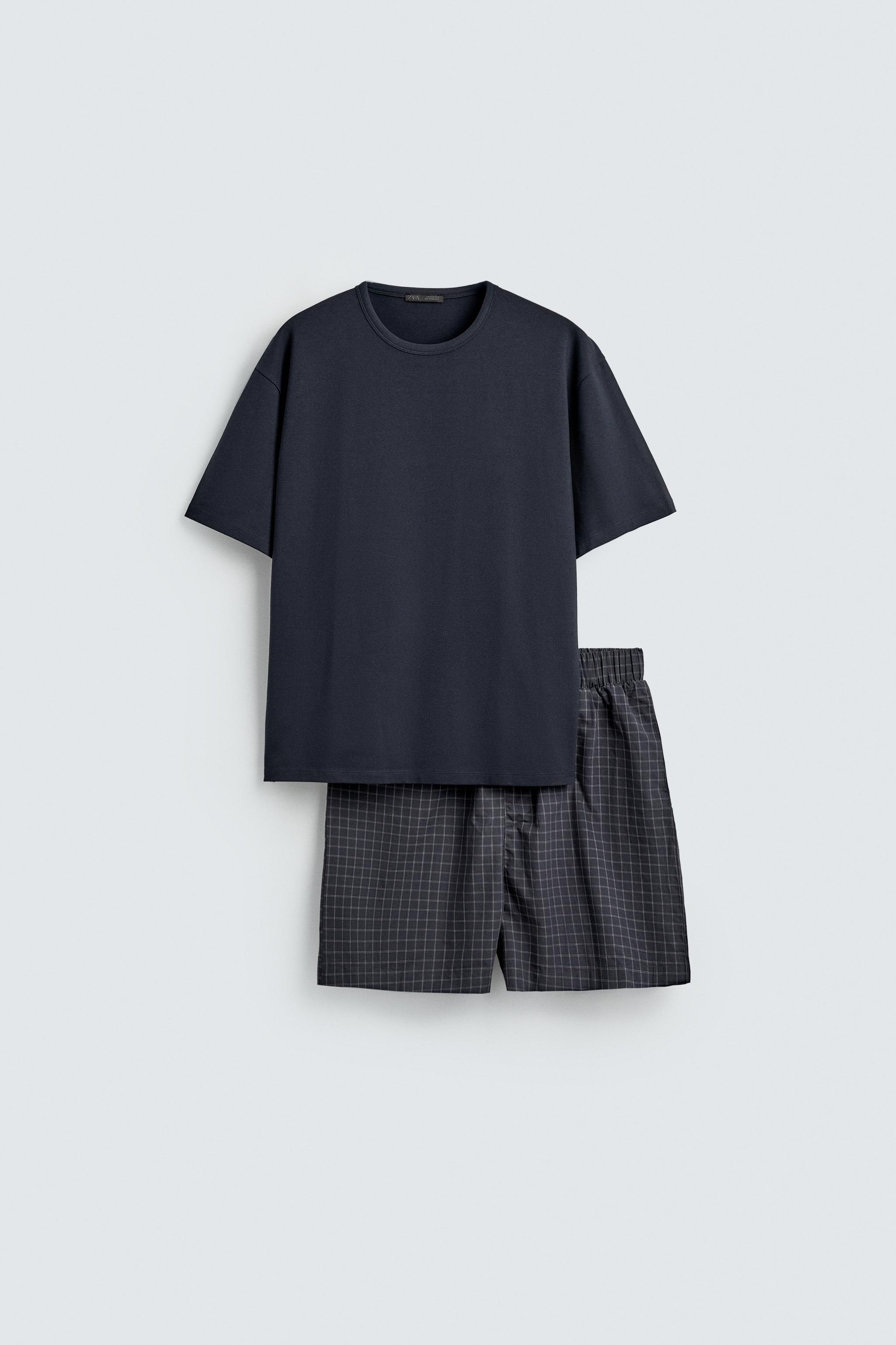 ENSEMBLE PYJAMA BERMUDA À CARREAUX
